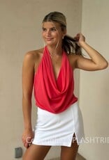 Halter V Neck Back Strap Mesh Top