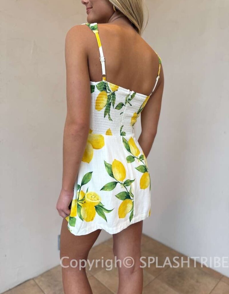 Linen Fresh Lemon Mini Dress