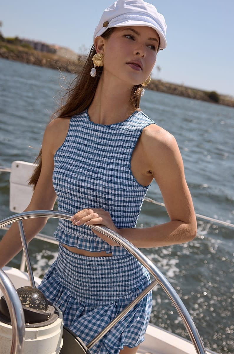 Ocean Splash Stripe Crossover Skort Set main image 1