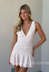 Polka Dot Ruched Bodice Mini Dress