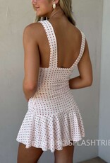 Polka Dot Ruched Bodice Mini Dress