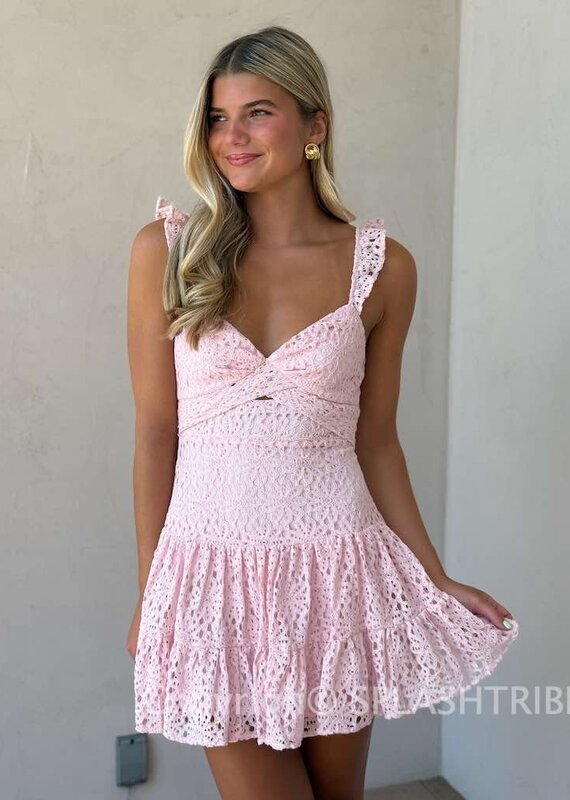 Bree Lace Tie Back Mini Dress