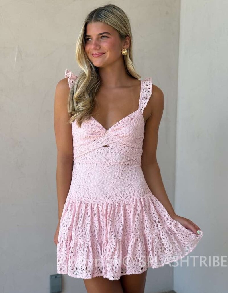 Bree Lace Tie Back Mini Dress