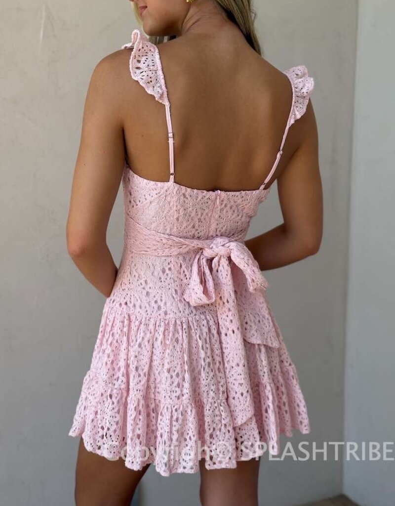 Bree Lace Tie Back Mini Dress
