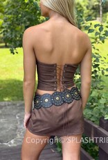 Western Faux Leather Mini Skirt with Built In Shorts