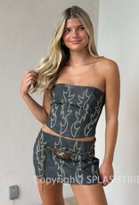 Western Faux Leather Mini Skirt with Built In Shorts