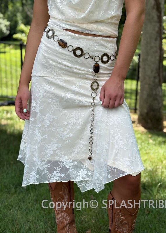 Lace Handkerchief Midi Skirt