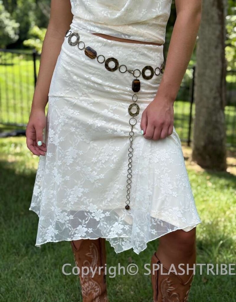 Lace Handkerchief Midi Skirt