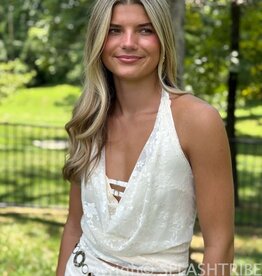 Lace Drape Halter Top