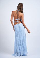 Tiered Crinkle Top and Maxi Skirt Set