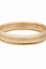 Golden Hour Flex Snake Chain Stretch 12mm Bracelet O/S Gold Tone
