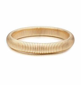 Golden Hour Flex Snake Chain Stretch 12mm Bracelet O/S Gold Tone