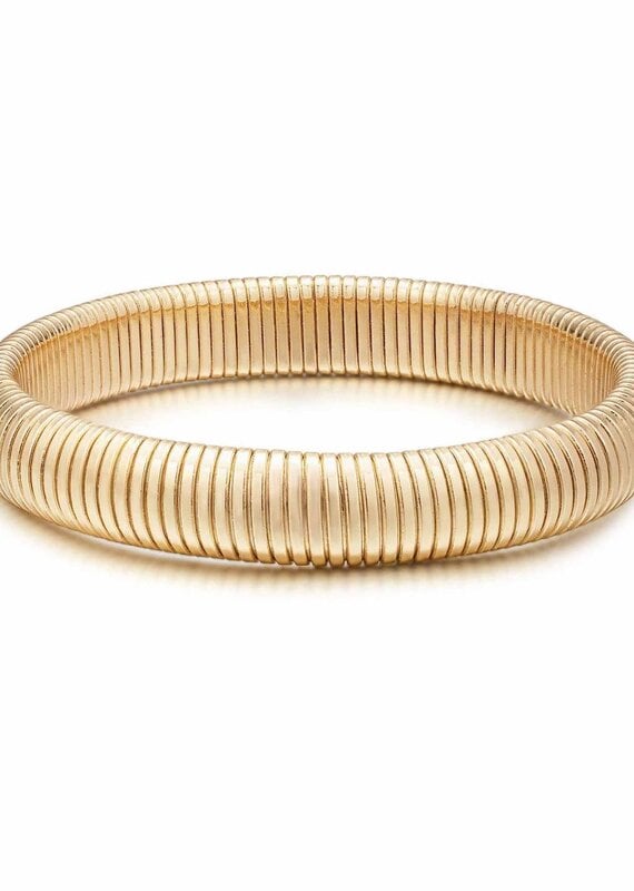 Golden Hour Flex Snake Chain Stretch 12mm Bracelet O/S Gold Tone