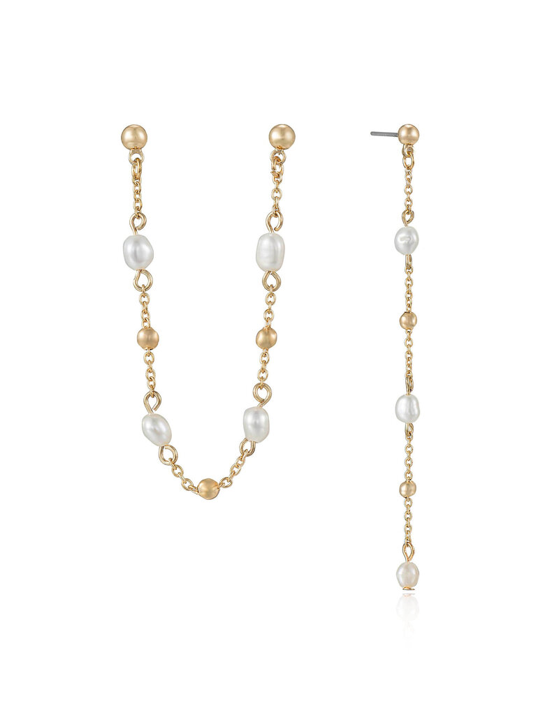 Double Piercing Freshwater Pearl Earring G