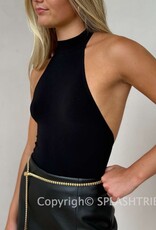 Mock Neck Open Back Bodysuit