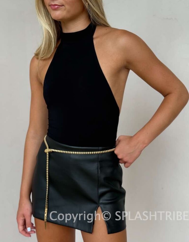 Vegan Leather Mini Skirt With Built In Shorts