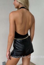 Vegan Leather Mini Skirt With Built In Shorts