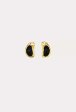 Valia Stud Earrings Gold/Black