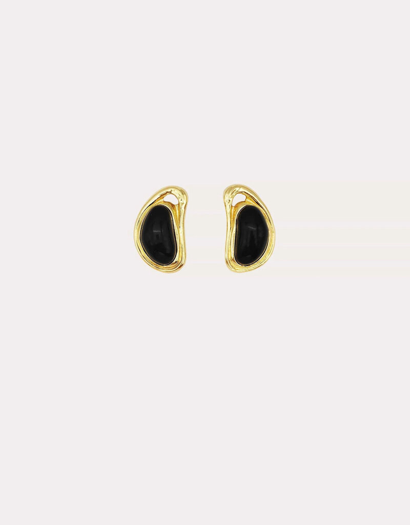 Valia Stud Earrings Gold/Black