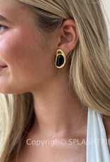 Valia Stud Earrings Gold/Black