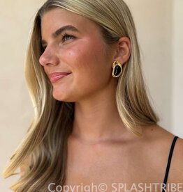 Valia Stud Earrings Gold/Black