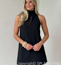 High Neck Sleeveless Mini Dress