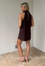High Neck Sleeveless Mini Dress