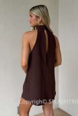 High Neck Sleeveless Mini Dress
