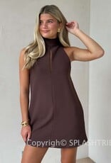 High Neck Sleeveless Mini Dress