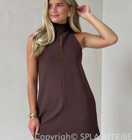 High Neck Sleeveless Mini Dress