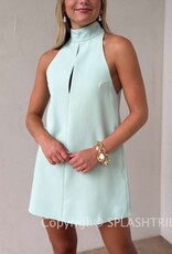 High Neck Sleeveless Mini Dress