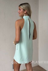 High Neck Sleeveless Mini Dress