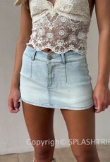 Light Wash Denim Micro Mini Skort