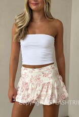 Floral Bubble Mini SKirt With Built In Shorts