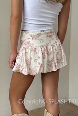 Floral Bubble Mini SKirt With Built In Shorts