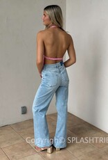 Sequin Plunging Halter Top