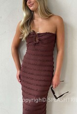 Textured Strapless Maxi Dress