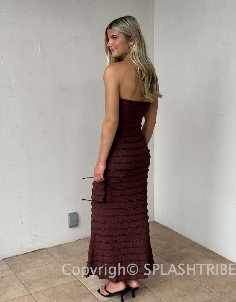 Textured Strapless Maxi Dress