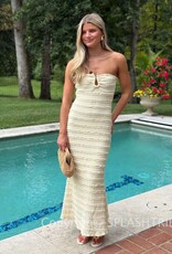 Textured Strapless Maxi Dress