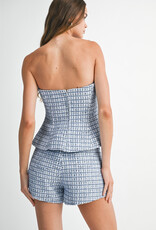 Fit and Flare Tweed Tube Top and Short Set