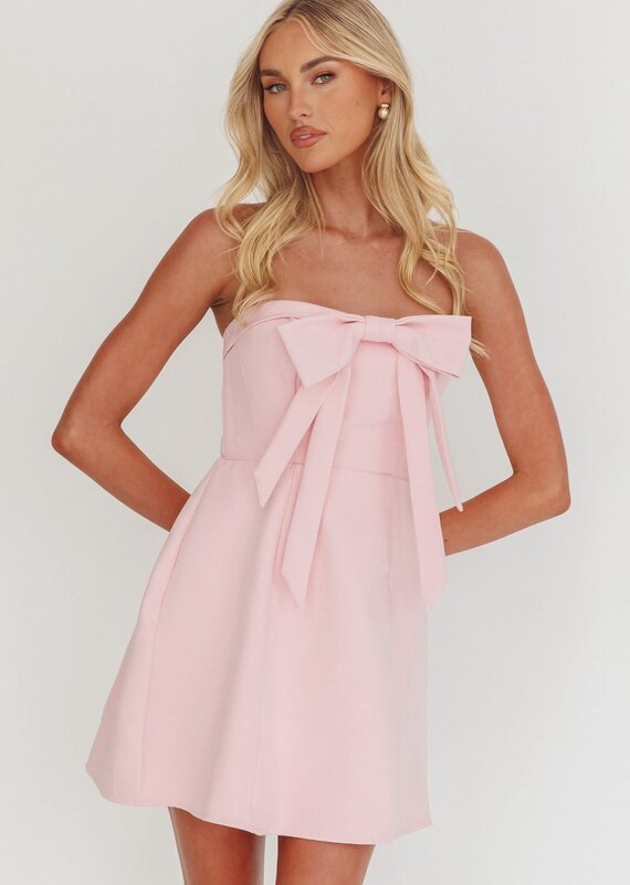 Dunn Strapless Bow Front Mini Dress