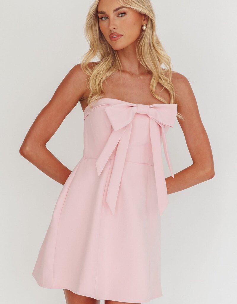 Dunn Strapless Bow Front Mini Dress