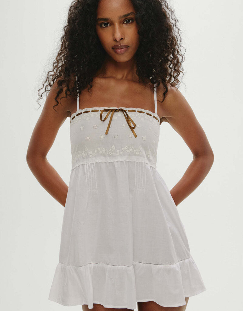 Frankies Bikinis Paris Cotton Babydoll Mini Dress
