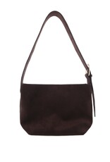 Billini Freya Shoulder Bag Dark Cacao Brown Suede