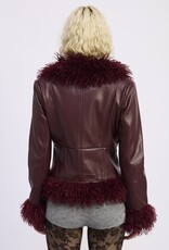Fur and Faux Leather Mixed Media Jacket
