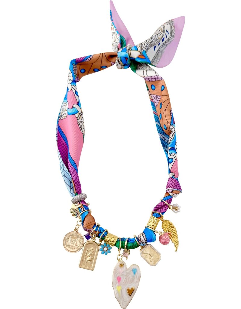 Fallon Multi Charm Scarf Necklace