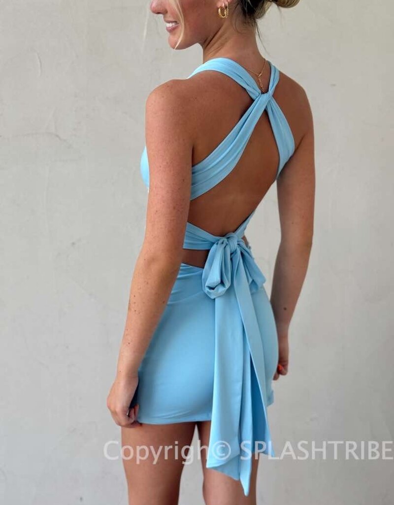 Lucy In The Sky Twist Open Back Mini Dress