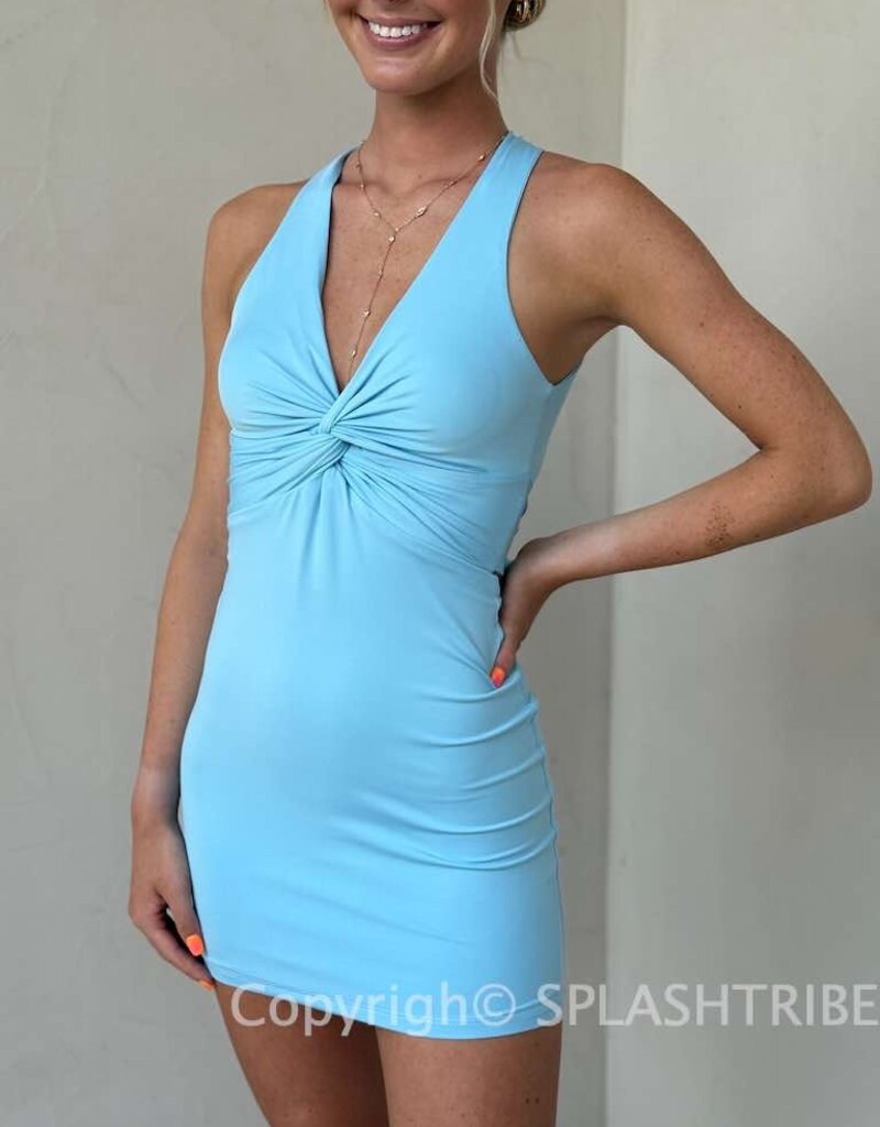 Lucy In The Sky Twist Open Back Mini Dress