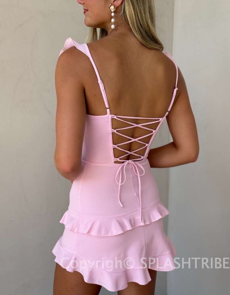 Lucy In The Sky Ruffle Corset Mini Dress