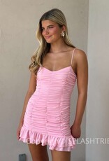 Lucy In The Sky Cami Strap Ruched Bodycon Mini Dress